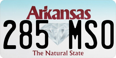 AR license plate 285MSO