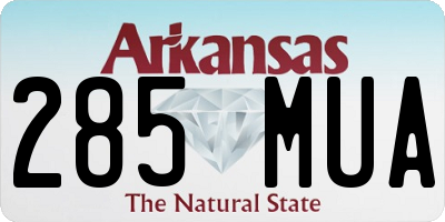 AR license plate 285MUA