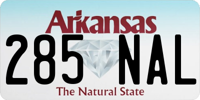 AR license plate 285NAL