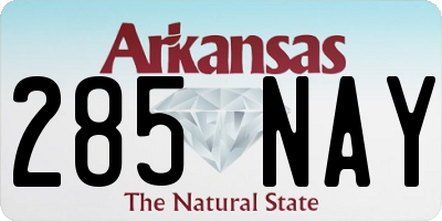 AR license plate 285NAY