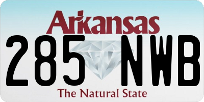 AR license plate 285NWB