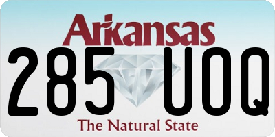 AR license plate 285UOQ