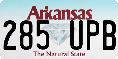 AR license plate 285UPB