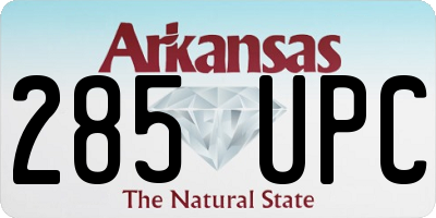 AR license plate 285UPC