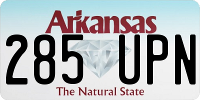 AR license plate 285UPN