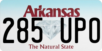 AR license plate 285UPO