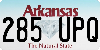 AR license plate 285UPQ