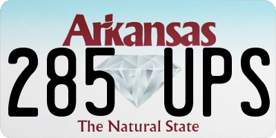 AR license plate 285UPS