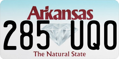 AR license plate 285UQO