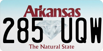 AR license plate 285UQW