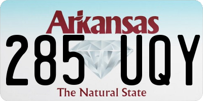 AR license plate 285UQY