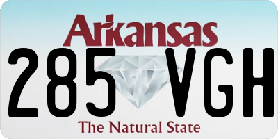 AR license plate 285VGH