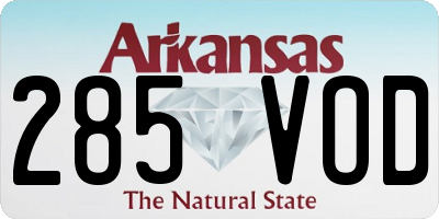 AR license plate 285VOD