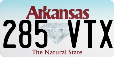 AR license plate 285VTX