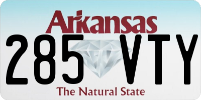 AR license plate 285VTY