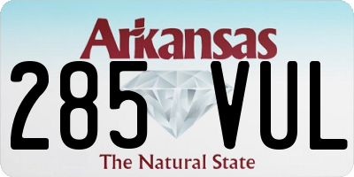 AR license plate 285VUL