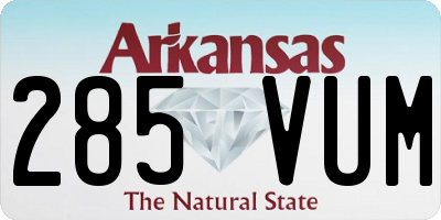 AR license plate 285VUM