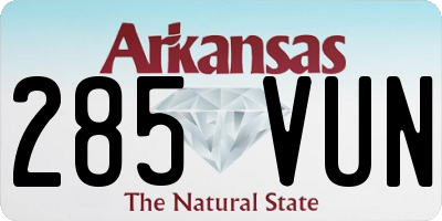 AR license plate 285VUN
