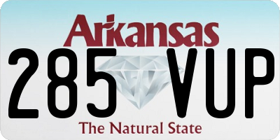 AR license plate 285VUP