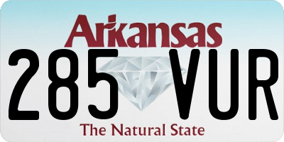 AR license plate 285VUR
