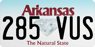 AR license plate 285VUS