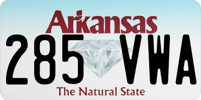 AR license plate 285VWA