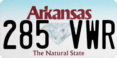 AR license plate 285VWR