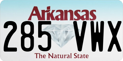 AR license plate 285VWX