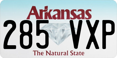 AR license plate 285VXP