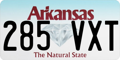 AR license plate 285VXT
