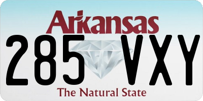 AR license plate 285VXY