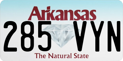 AR license plate 285VYN