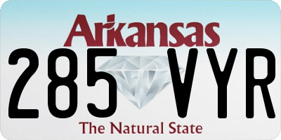 AR license plate 285VYR