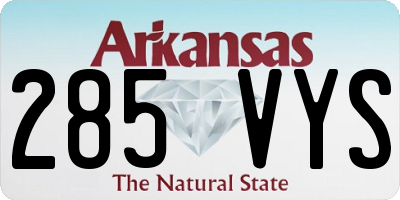 AR license plate 285VYS