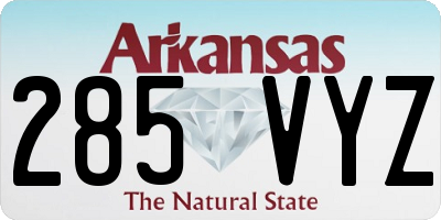 AR license plate 285VYZ