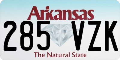 AR license plate 285VZK