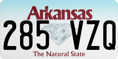 AR license plate 285VZQ
