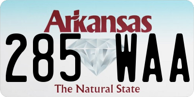 AR license plate 285WAA