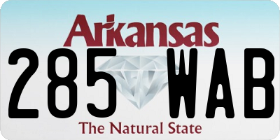 AR license plate 285WAB