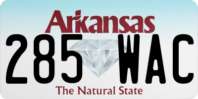 AR license plate 285WAC