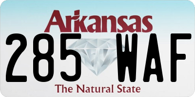 AR license plate 285WAF