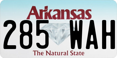 AR license plate 285WAH