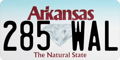 AR license plate 285WAL
