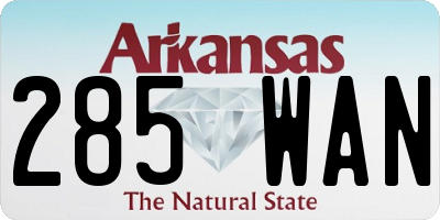 AR license plate 285WAN