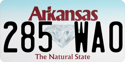 AR license plate 285WAO