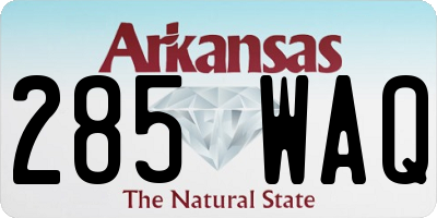 AR license plate 285WAQ