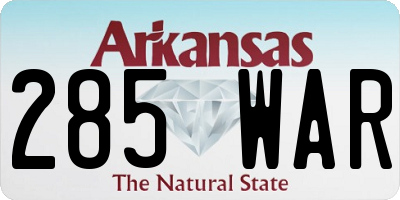 AR license plate 285WAR