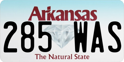 AR license plate 285WAS