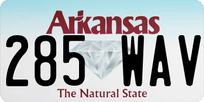 AR license plate 285WAV