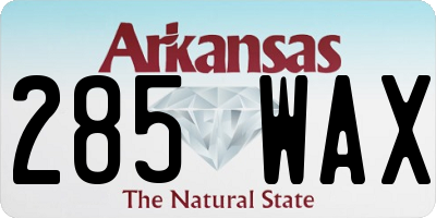 AR license plate 285WAX